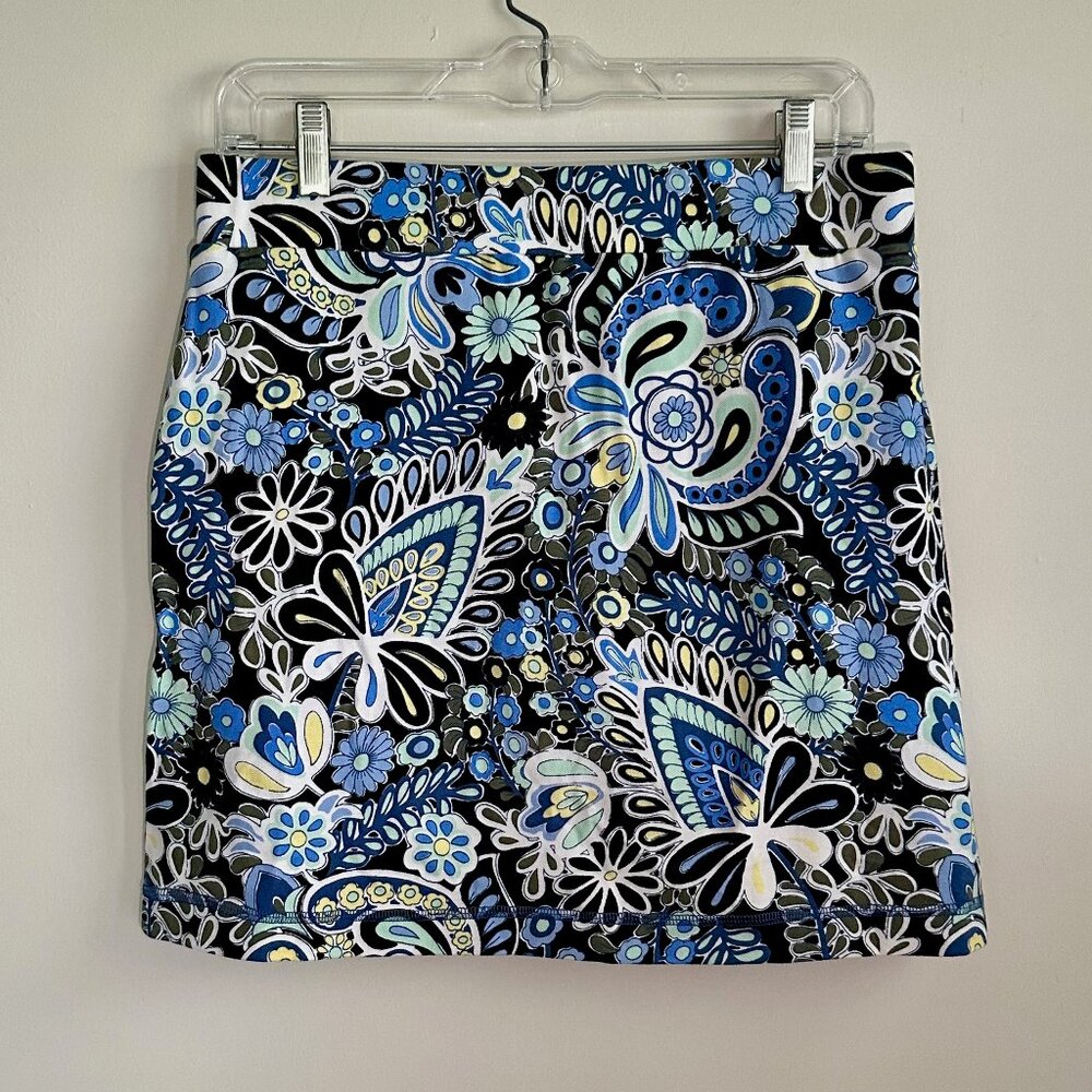Talbots Patterned Blue & Black Skort Size S